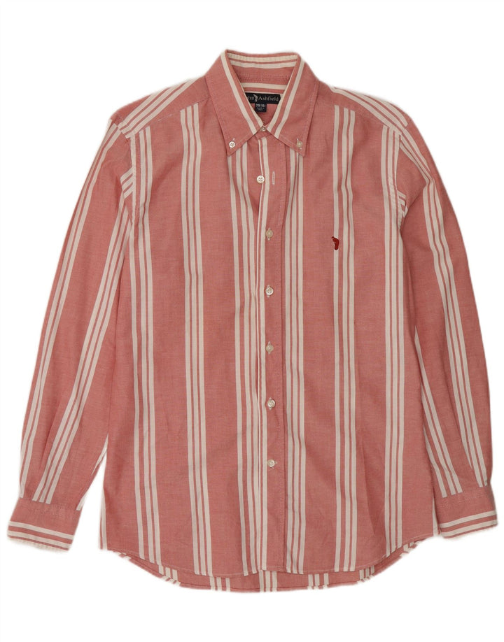 John Ashfield Camisa para hombre Talla 39 15 1/2 Mediana Rayas rojas