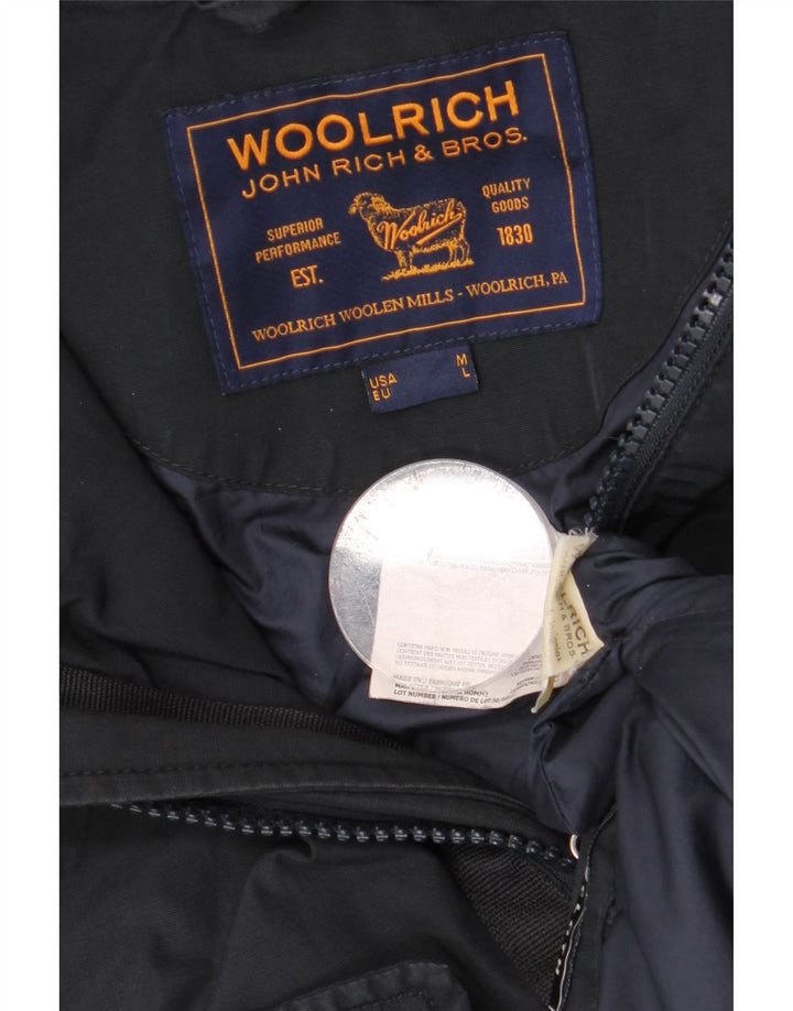 WOOLRICH Parka con capucha para hombre UK 40 Large Algodón azul marino