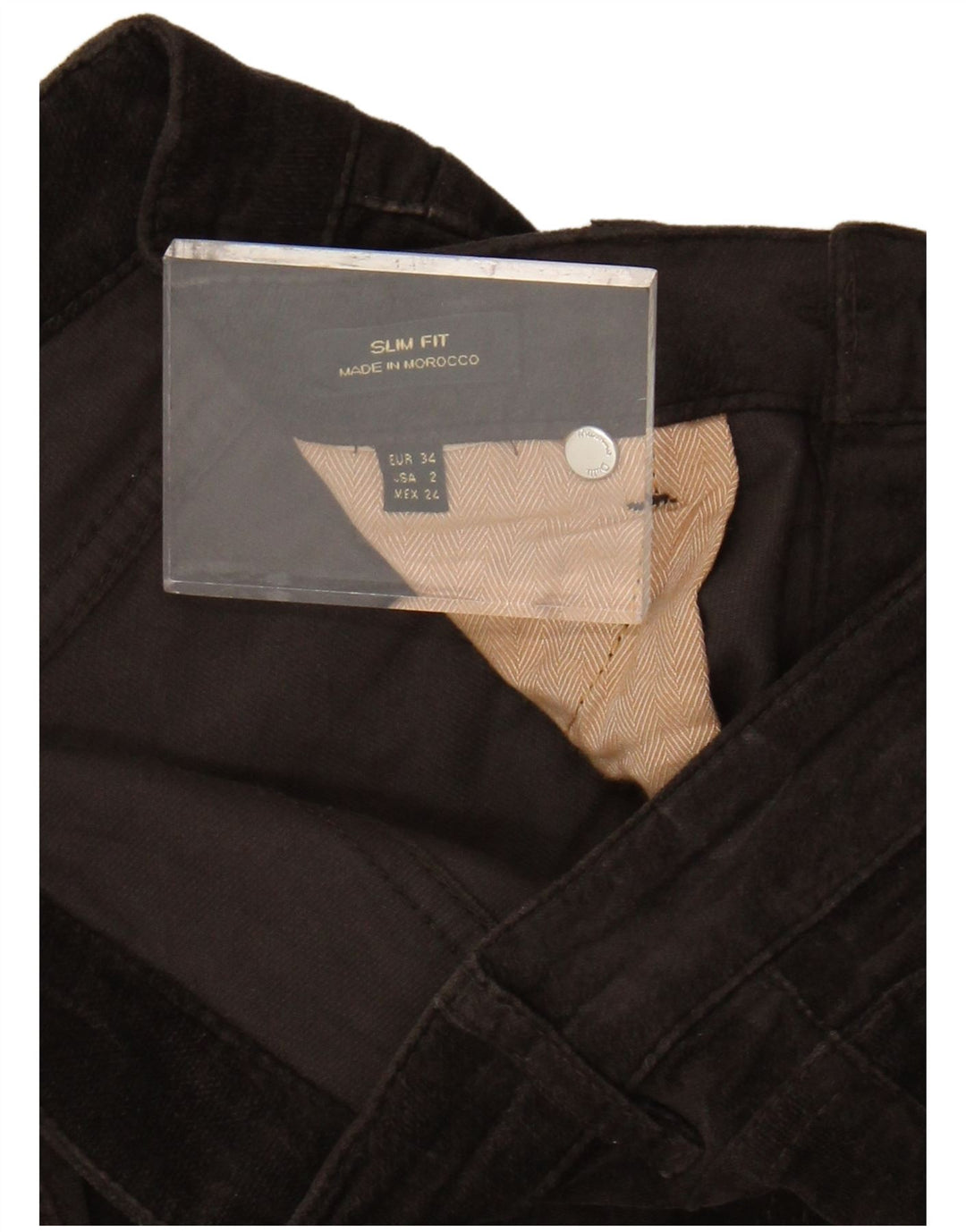 MASSIMO DUTTI Pantalones Casuales de Terciopelo para Mujer EU 34 2XS W24 L30 Marrón