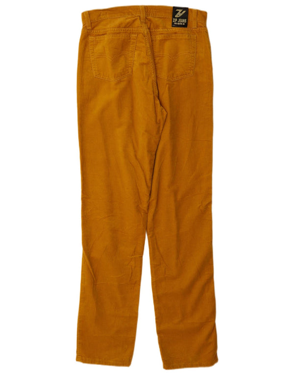 Pantalones casuales rectos para mujer con cremallera W32 L32 Algodón amarillo