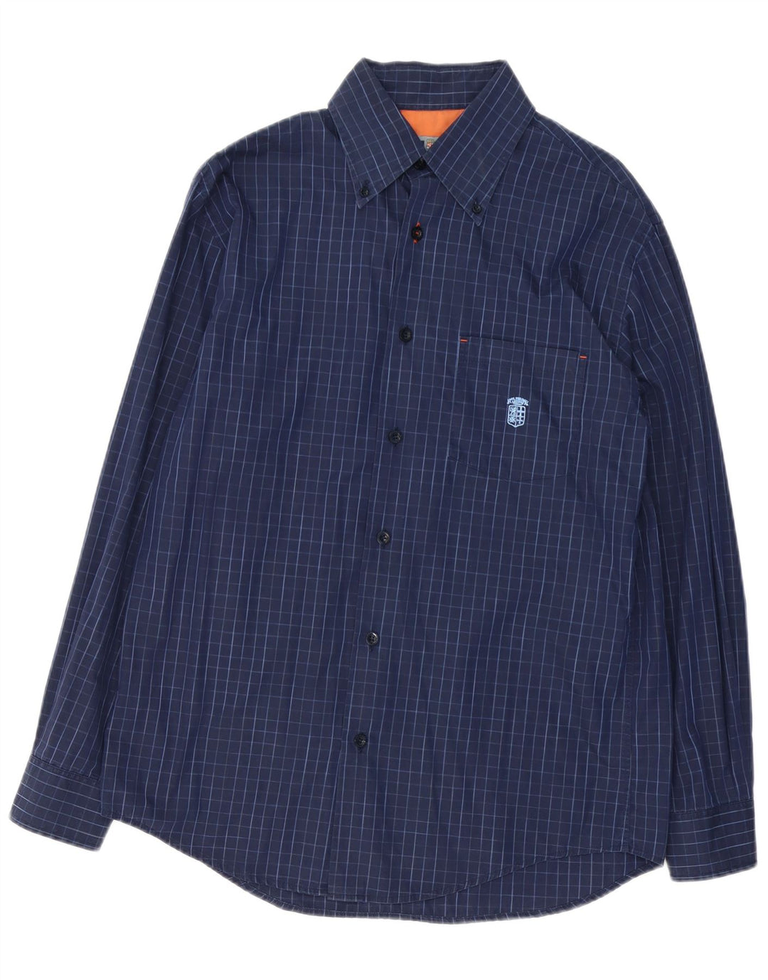 ARMATA DI MARE Camisa Hombre IT 50 Medium Azul Marino Cuadros Algodón