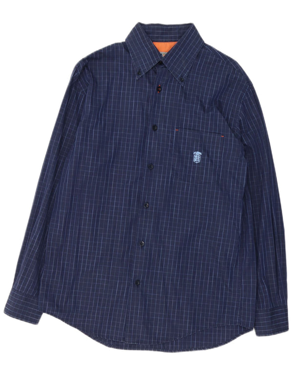 ARMATA DI MARE Camisa Hombre IT 50 Medium Azul Marino Cuadros Algodón