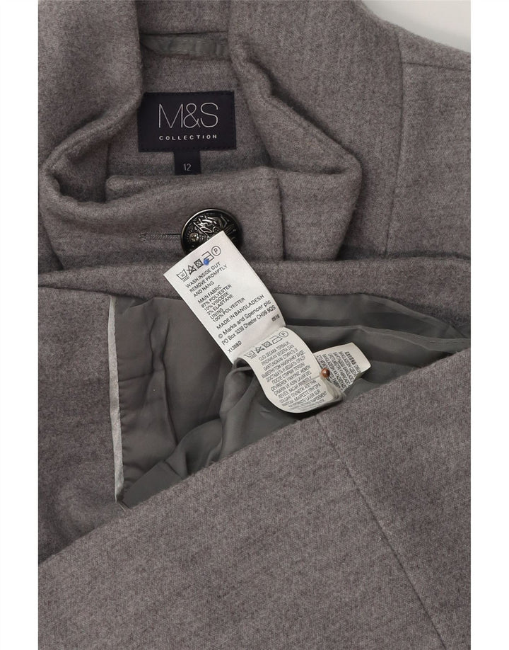 Marks & Spencer Chaqueta militar para mujer UK 12 Poliéster gris medio