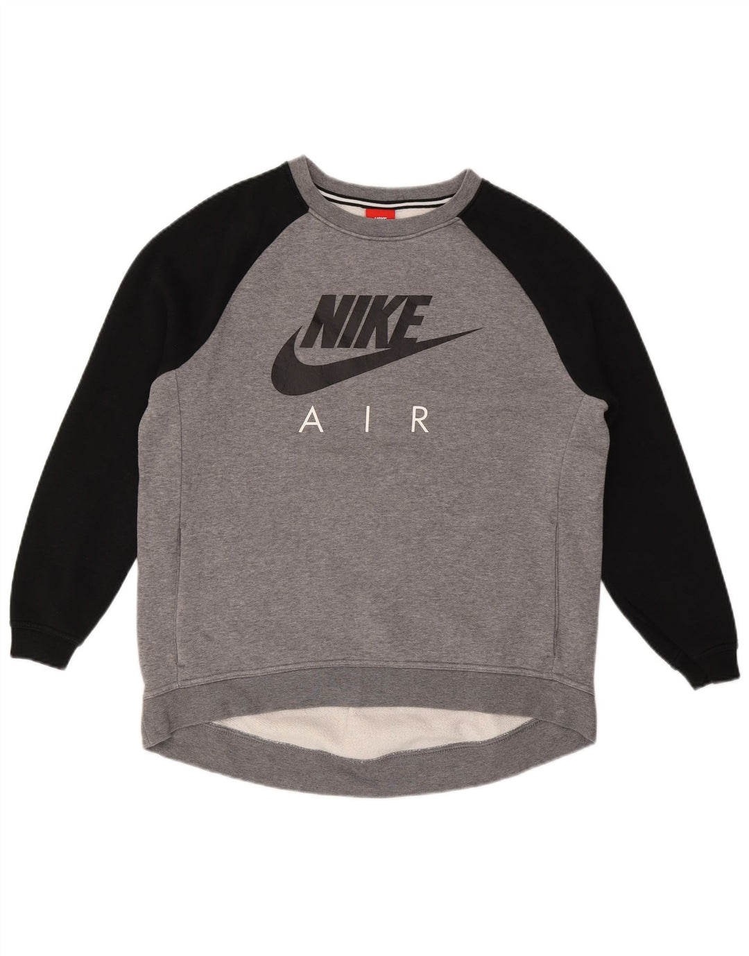 Nike Sudadera con gráfico tipo jersey para hombre, talla grande, gris, color block
