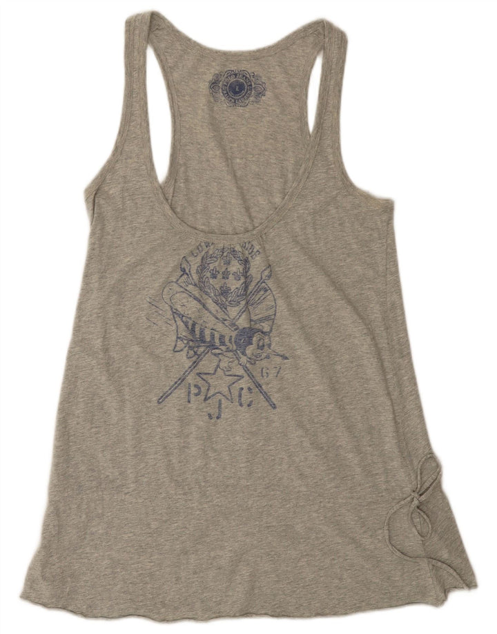 POLO RALPH LAUREN Camiseta sin mangas gráfica para mujer Reino Unido 14 Algodón gris grande