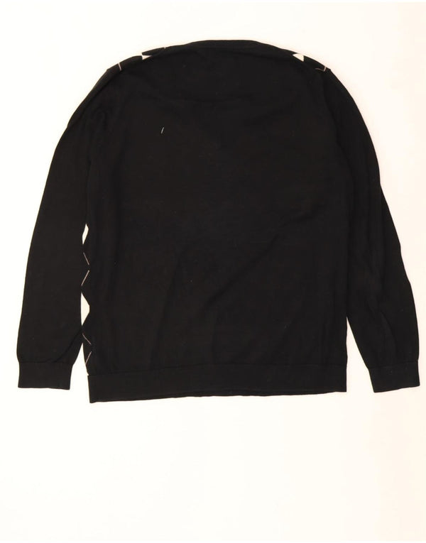 Tommy Hilfiger Suéter con cuello en V para mujer UK 20 2XL Negro Argyle/Diamond