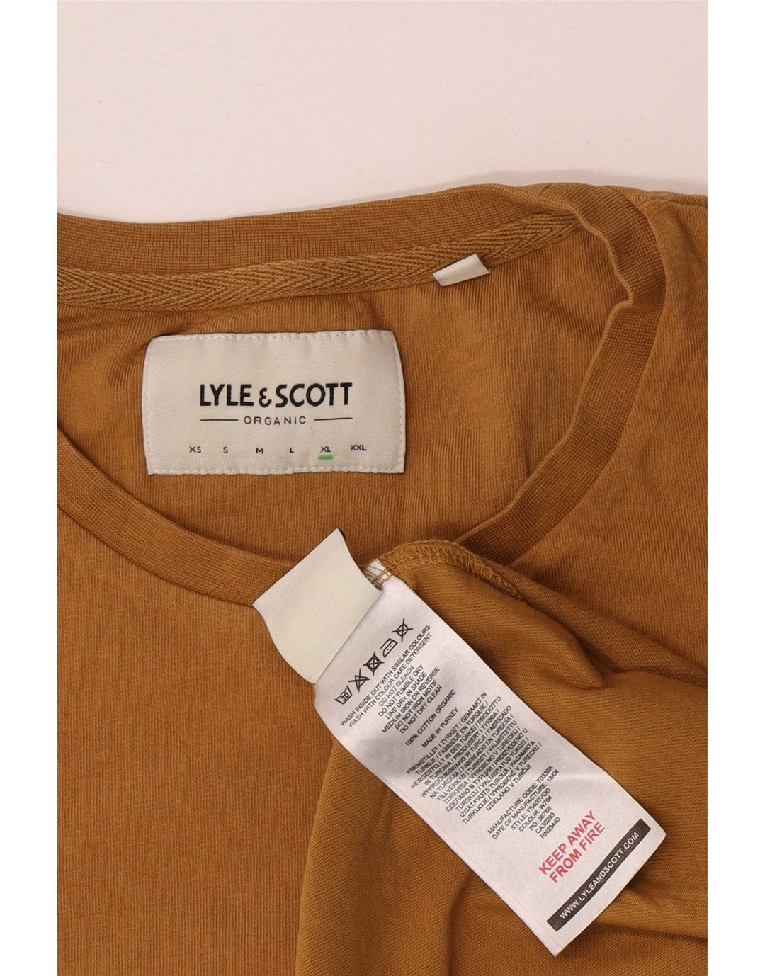 Lyle & Scott Camiseta Hombre Top XL Algodón Marrón