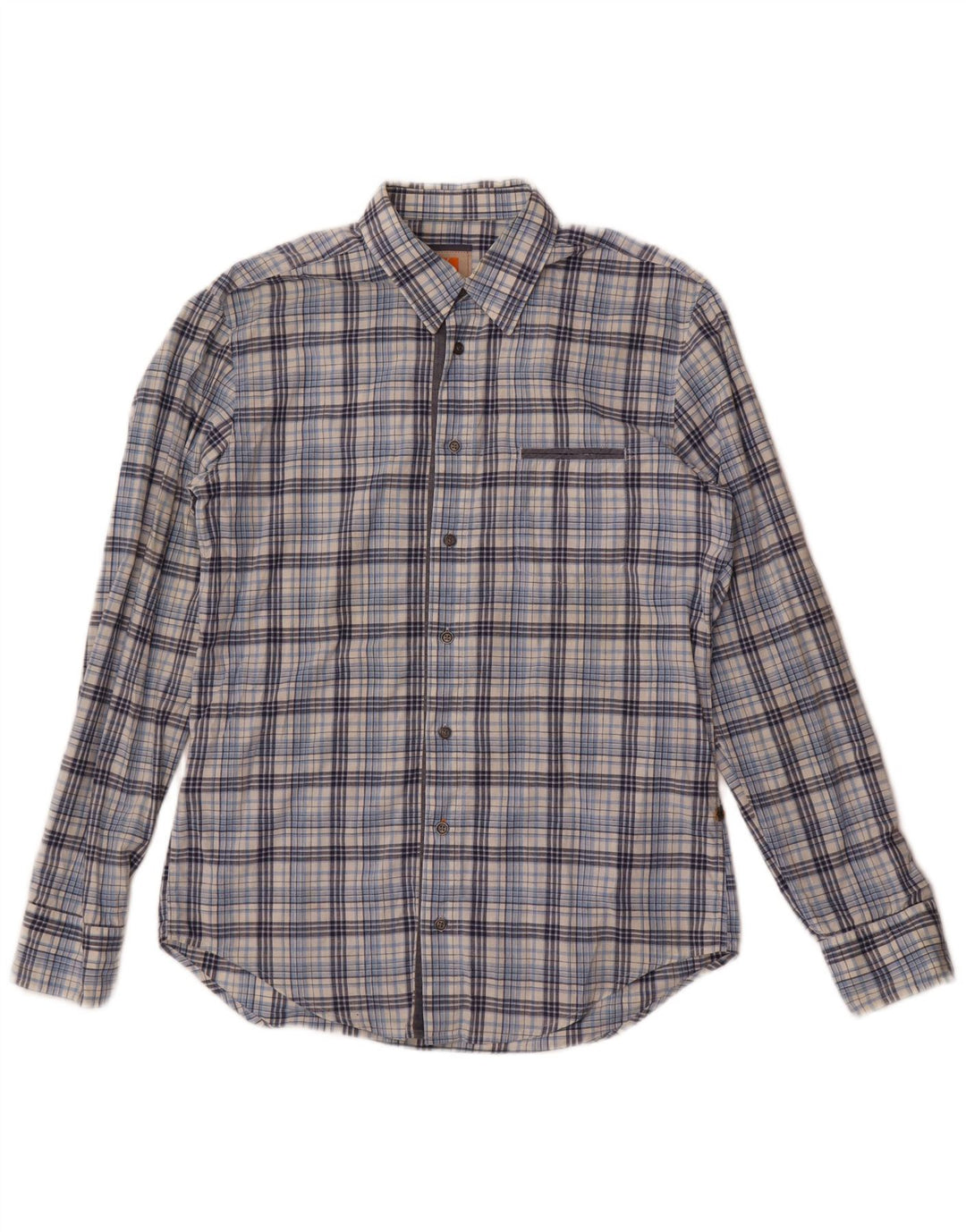 Camisa Hugo Boss Hombre Algodón A Cuadros Azul Grande