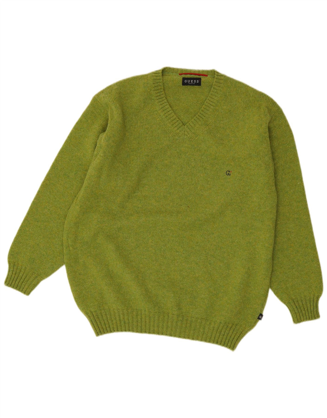 Guess Jersey De Punto Con Cuello En V Grande De Lana Verde Hombre