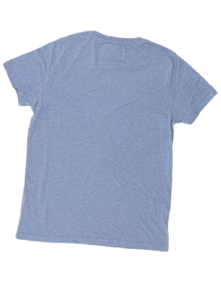 Superdry Camiseta para hombre Top Large de algodón moteado en azul
