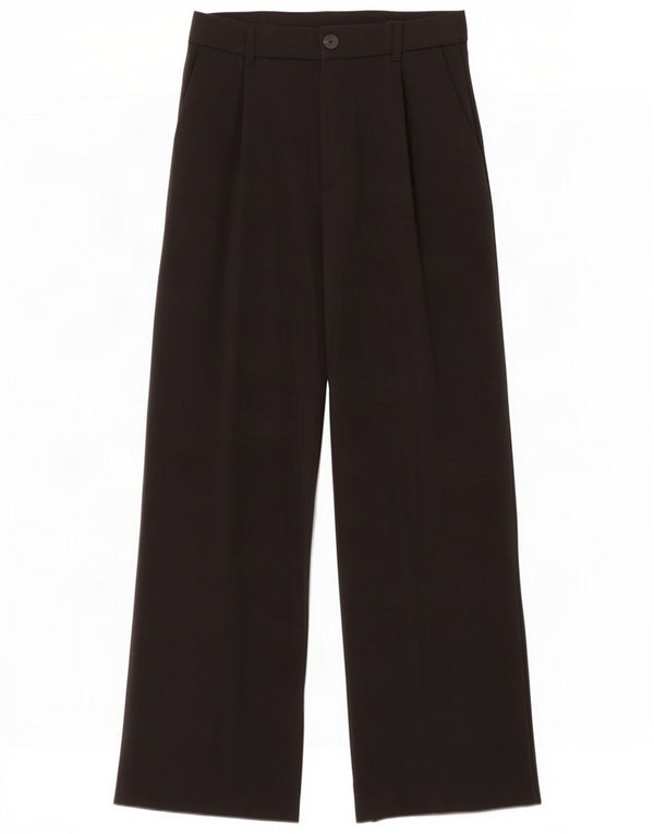 Pantalones casuales de pierna ancha Zara para mujer Small W26 L32 Poliéster negro