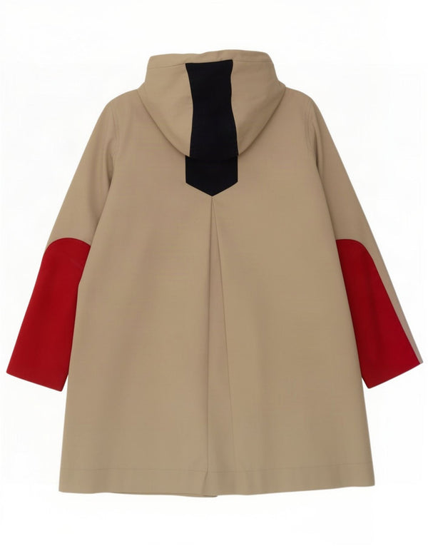 Tommy Hilfiger Abrigo con capucha para mujer UK 10 Small Beige Colorblock
