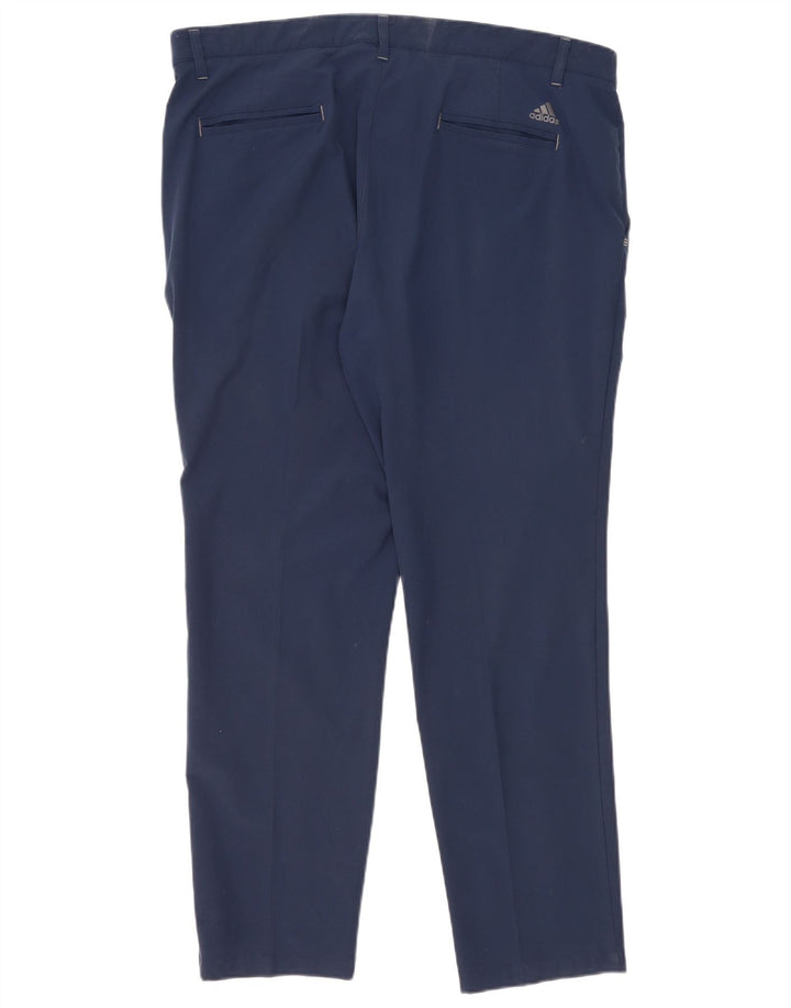 Pantalón Chino Slim Adidas Hombre W38 L30 Poliéster Azul Marino