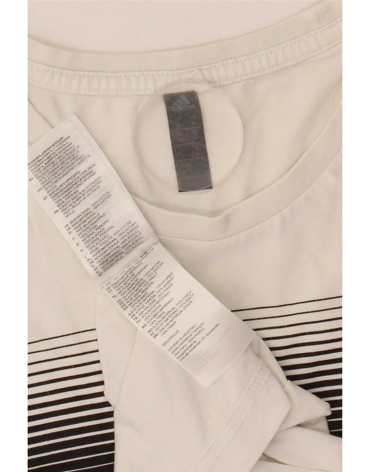 Adidas - Camiseta gráfica para hombre, talla mediana, algodón blanco