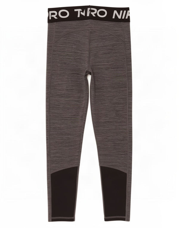Nike Womens Graphic Capri Leggings UK 8 Small Grey Colourblock Polyester