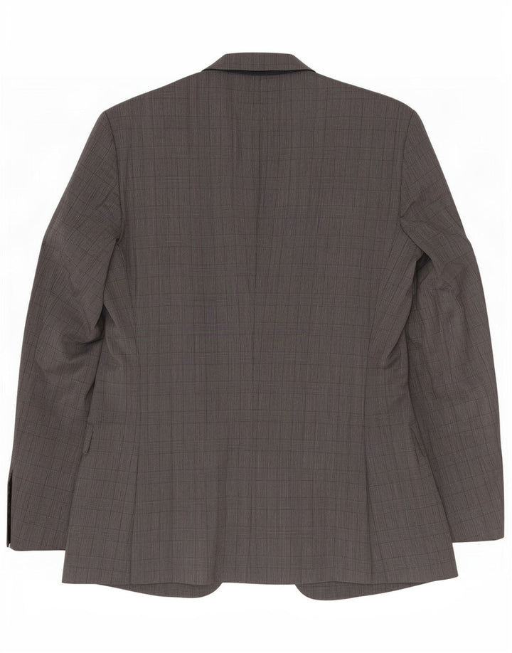 Hugo Boss Chaqueta tipo blazer de 2 botones para hombre EU 48 Lana virgen a cuadros gris medio