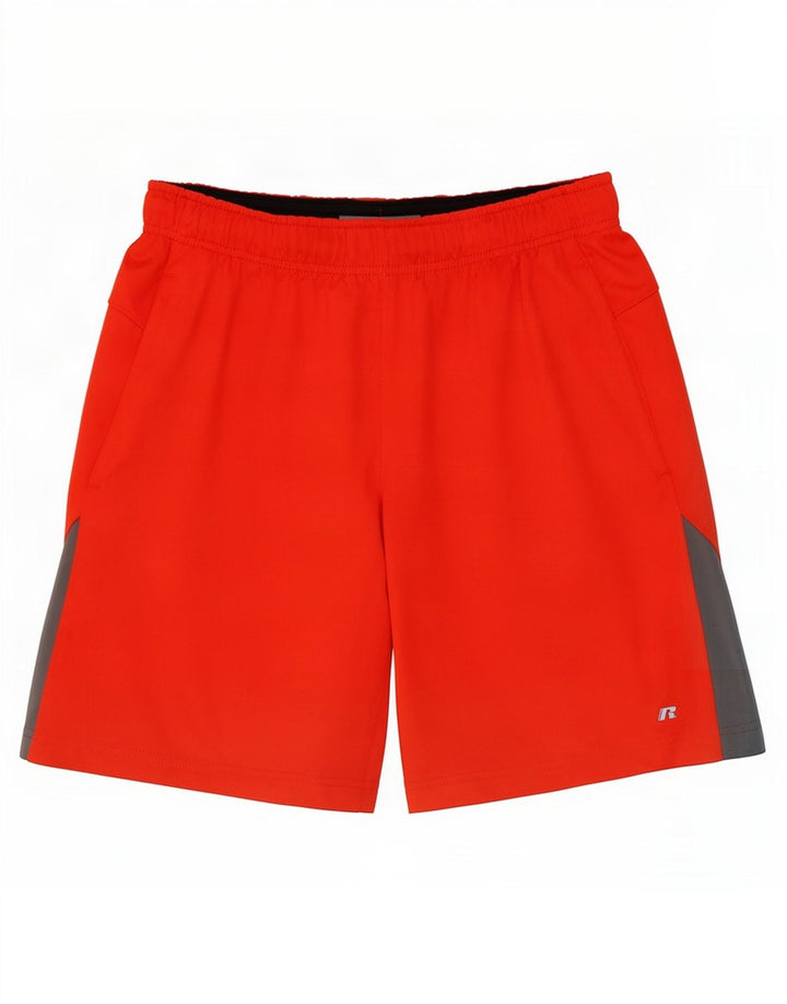Russell Athletic - Pantalones cortos deportivos para hombre, color rojo medio, poliéster