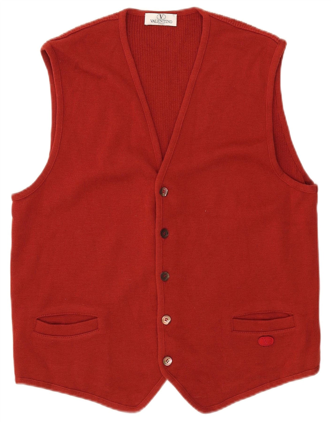 Chaleco Valentino Hombre Lana Merino Roja Mediana