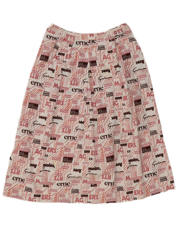 Vintage mujer gráfico cintura alta A-Line falda W28 medio multicolor