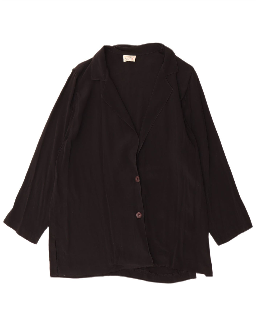 Donna Enrica Chaqueta Blazer de 2 Botones para Mujer UK 46 Grande Negro