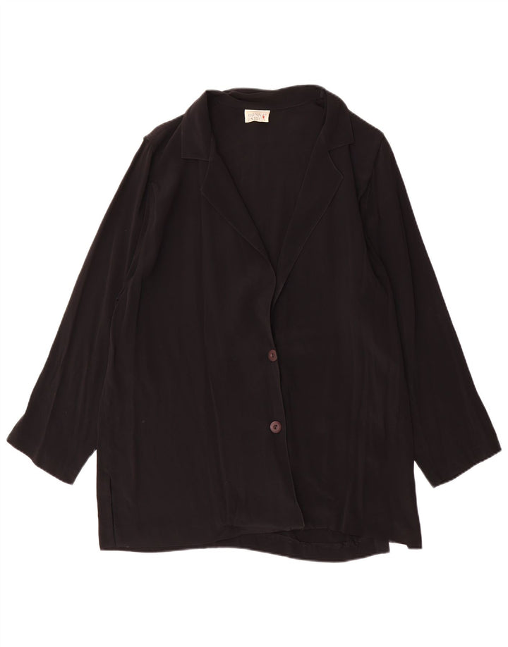 Donna Enrica Chaqueta Blazer de 2 Botones para Mujer UK 46 Grande Negro