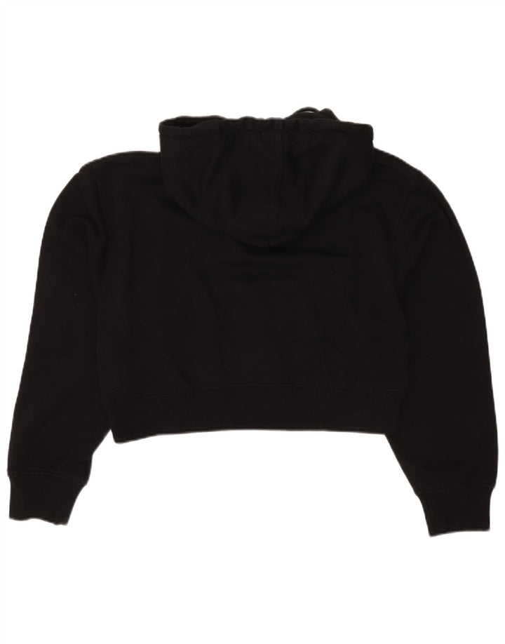 Zara Mujer Crop Sudadera con capucha Jumper UK 44 Mediano Negro Poliéster