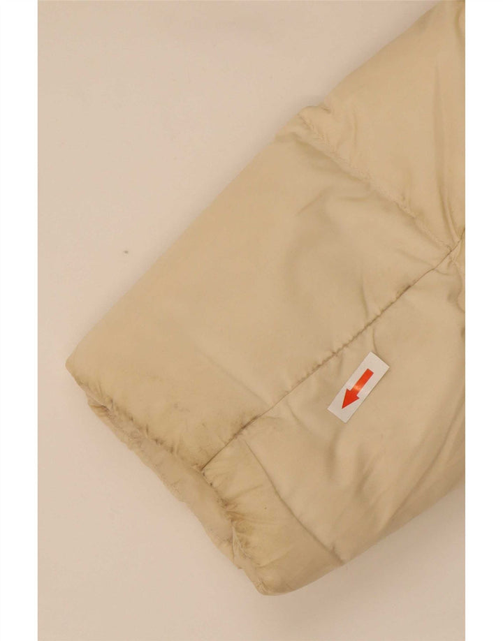 Zara Mujer Abrigo Acolchado Extragrande Con Capucha UK 6 XS Poliéster Beige
