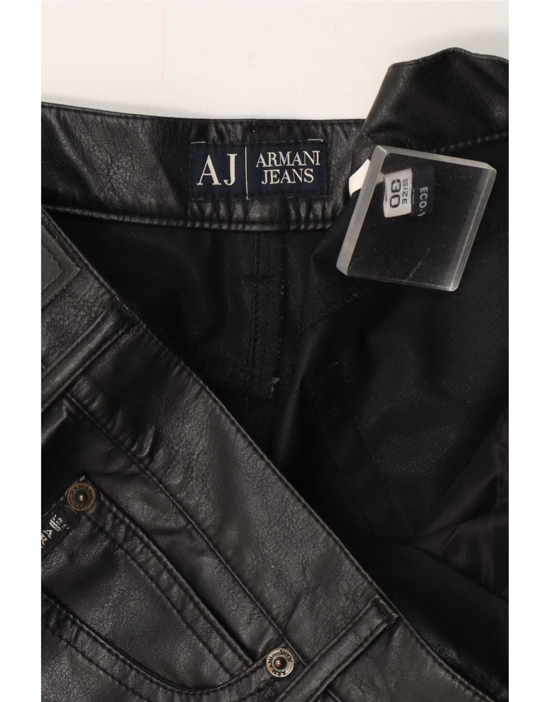 Armani Mujer Pantalones De Cuero W30 L35 Negro