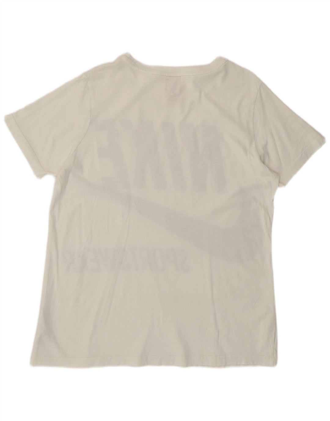 Nike Camiseta gráfica para mujer Top UK 16 Large Off White Cotton
