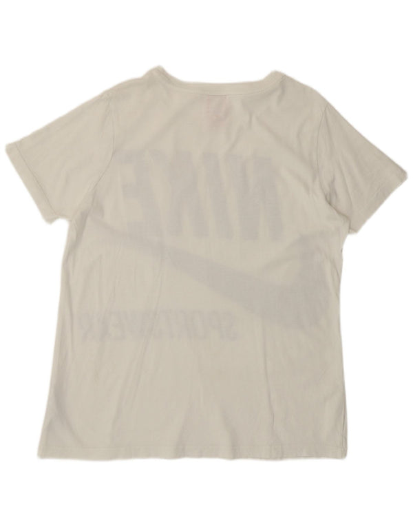 Nike Camiseta gráfica para mujer Top UK 16 Large Off White Cotton