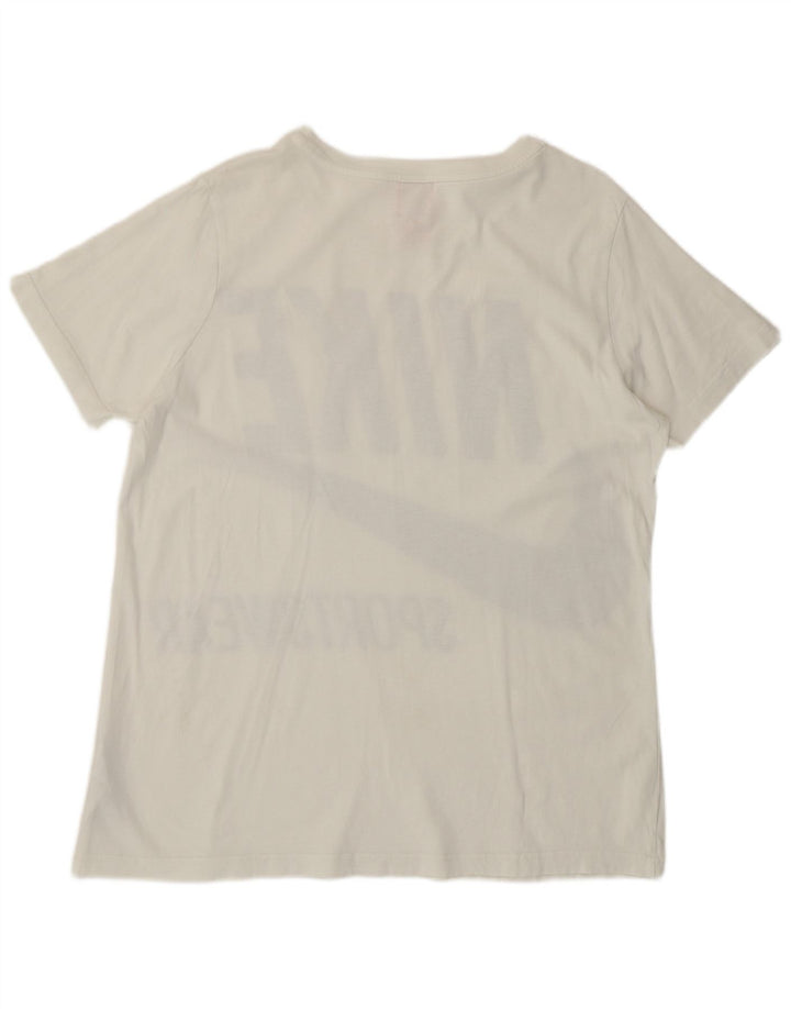 Nike Camiseta gráfica para mujer Top UK 16 Large Off White Cotton