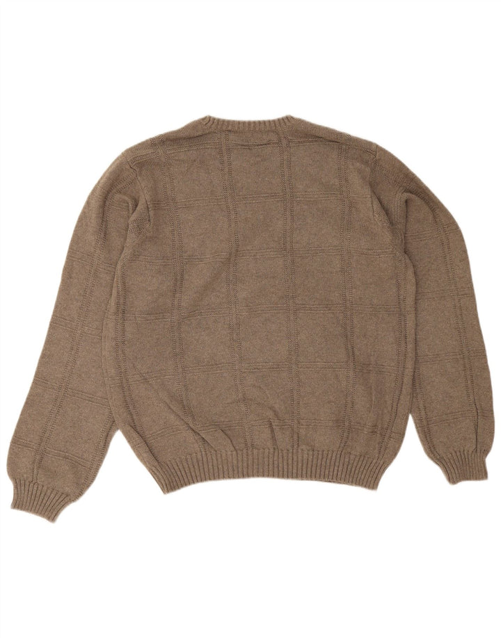 Izod Jersey de cuello redondo para hombre, talla grande, algodón beige