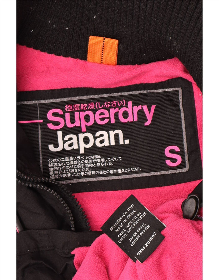 Superdry Chaqueta cortavientos con capucha para mujer UK 40 Small Black Nylon