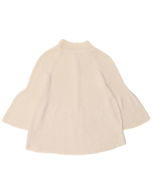 Zara - Cárdigan de manga 3/4 para mujer, talla 40, talla grande, algodón blanco