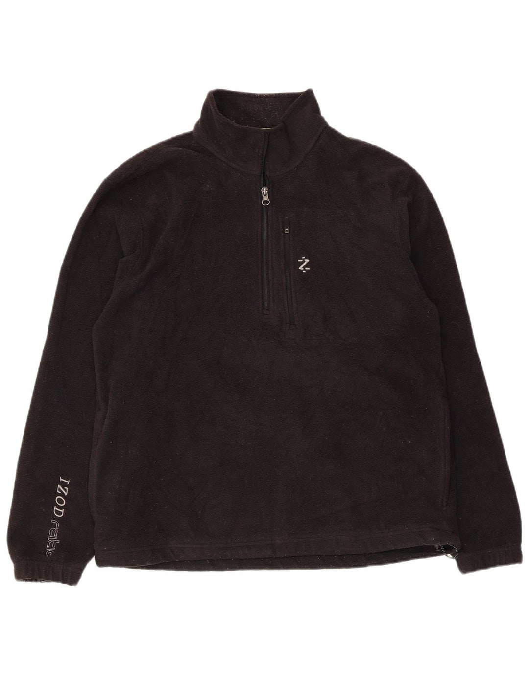 Izod Jersey de forro polar con cuello con cremallera y gráfico para hombre Poliéster negro mediano