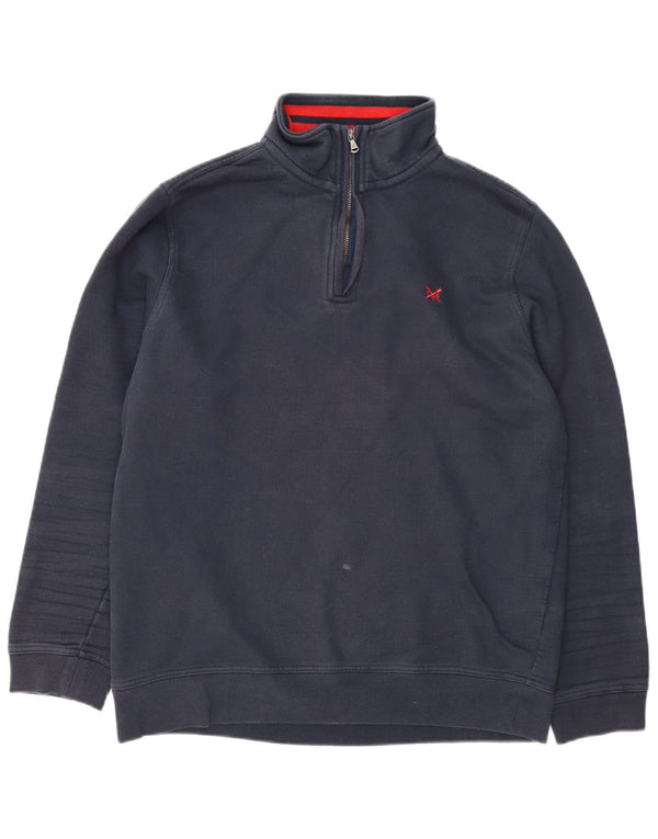 Crew Clothing Sudadera con cuello y cremallera para hombre Jersey XL Azul marino Algodón