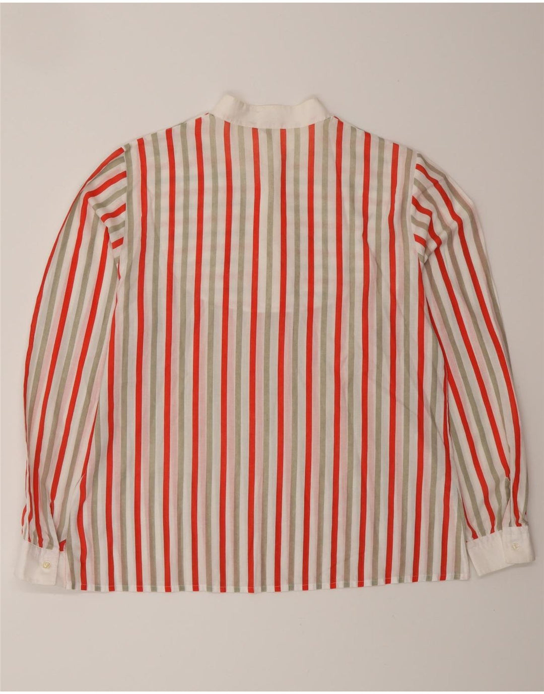VINTAGE Camisa pullover para mujer Reino Unido 16 Poliéster a rayas multicolor grande