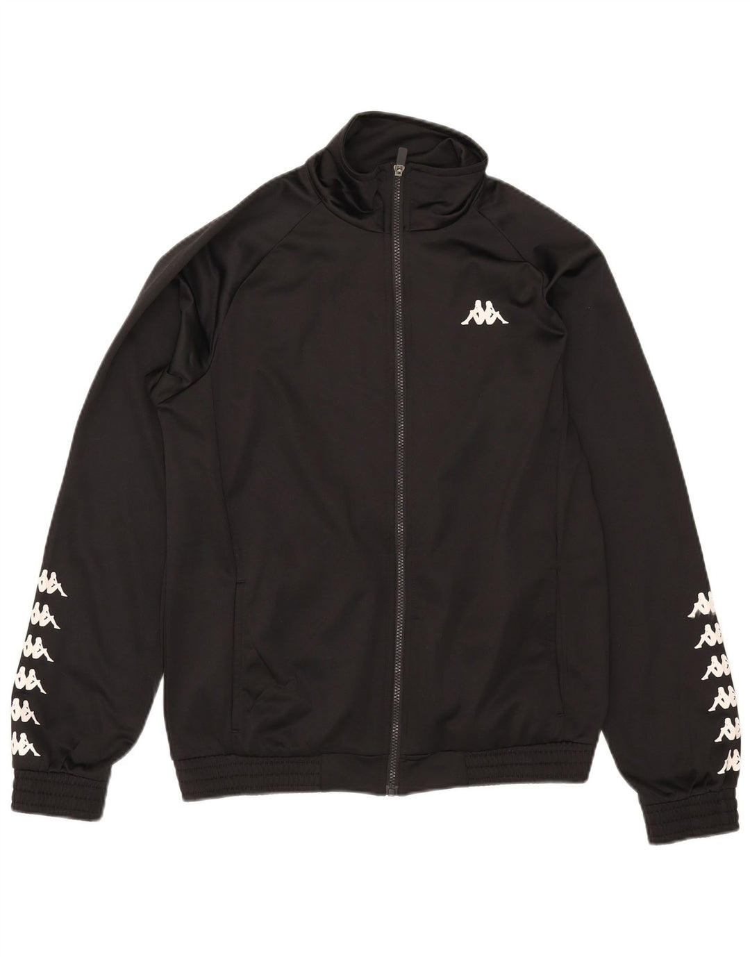 Kappa Mens Graphic Chándal Top Chaqueta Mediana Negro Poliéster