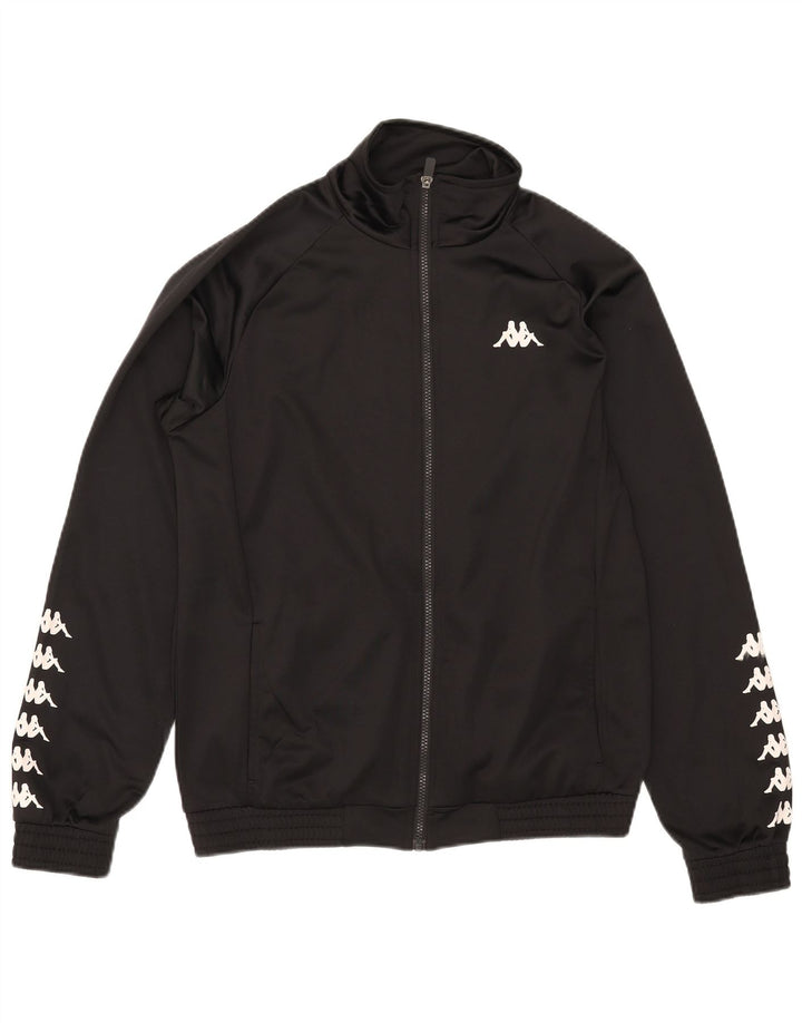 Kappa Mens Graphic Chándal Top Chaqueta Mediana Negro Poliéster