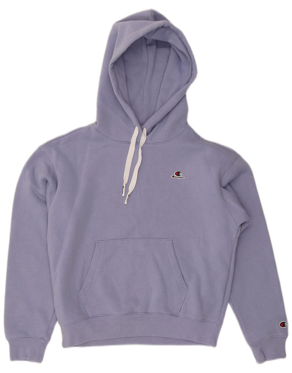 CHAMPION Womens Hoodie Jumper UK 14 Medium Blue Cotton