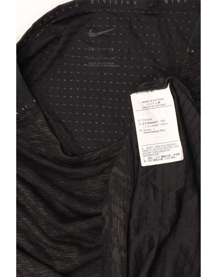 Nike Dri Fit - Camiseta con estampado abstracto para mujer, talla 40, color negro