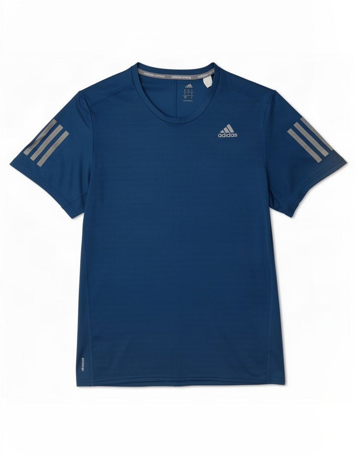 Adidas Mens Climacool Camiseta Top Pequeño Azul Poliéster
