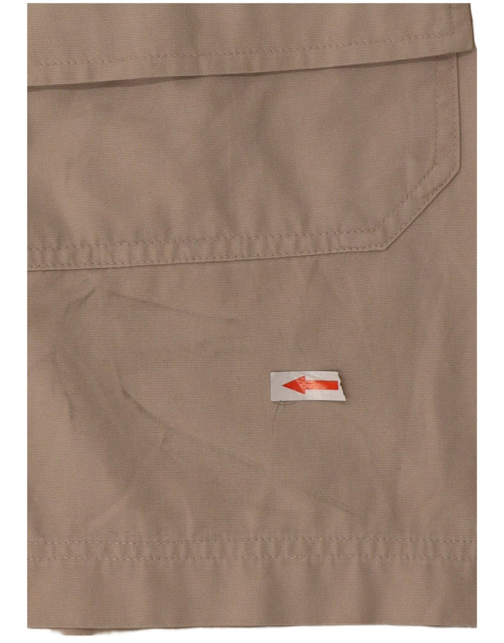 Vintage hombres cargo pantalones cortos medio W32 algodón beige