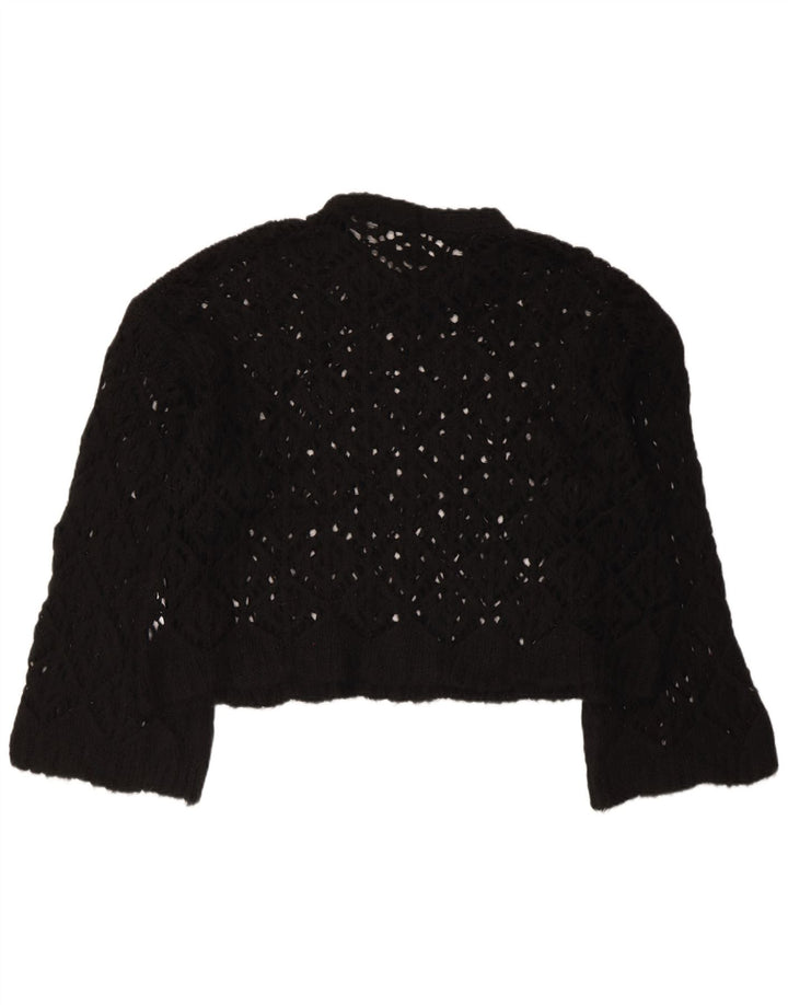 ZARA Suéter tipo jersey corto con cuello barco de gran tamaño para mujer Reino Unido 46 Grande Negro