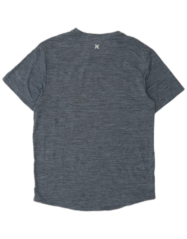 Hurley - Camiseta gráfica para hombre, parte superior mediana, poliéster moteado en azul marino