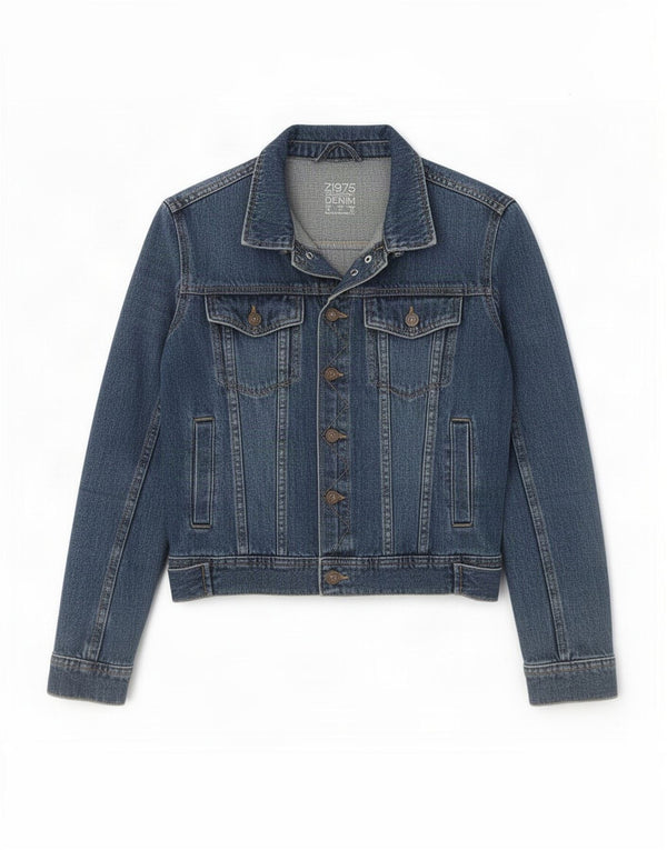 Zara Mujer Chaqueta Vaquera UK 10 Small Azul Algodón