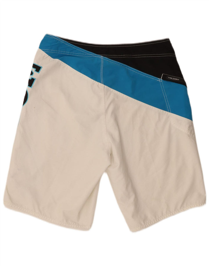 Volcom Bañador con estampado gráfico para hombre, talla grande, color blanco