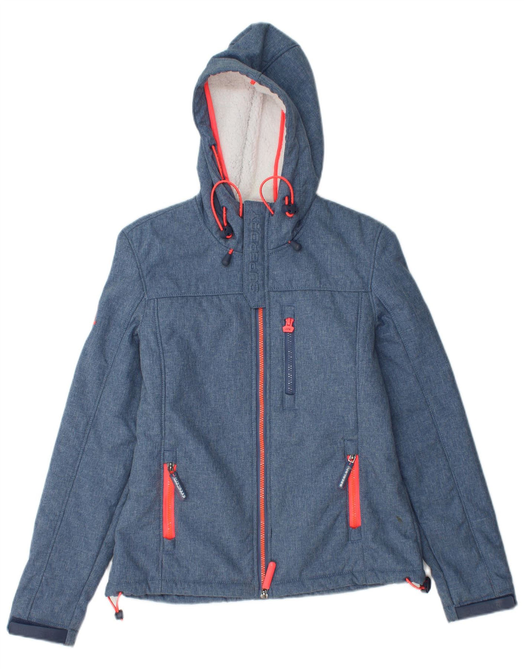 SUPERDRY Chaqueta cortavientos Sherpa con capucha Windtrekker para mujer UK 6 XS Azul