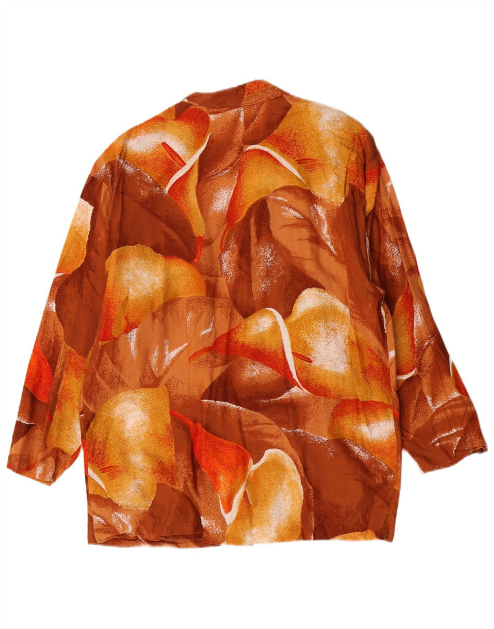 Rene Chaqueta Blazer De 1 Botón Para Mujer IT 44 Marrón Medio Floral