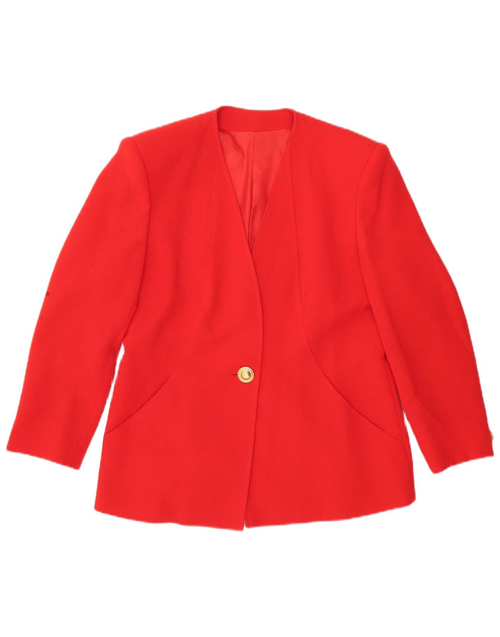 Marina Rinaldi Chaqueta tipo blazer extragrande con 1 botón para mujer, talla 19, pequeña, roja